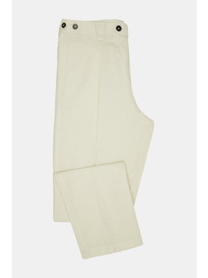 Vakko By Berwıch Ecru Single Pleat Trousers