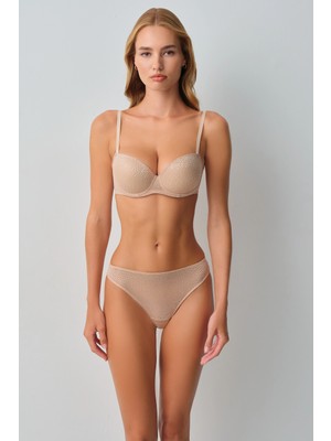 Suwen Nude Mocha Brazilian String Panties