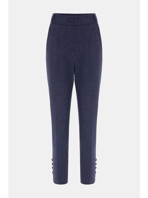Vakko Navy Slim-Leg Trousers