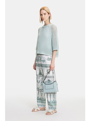 Fabiana Filippi Fabıana Fılıppı Mint Patterned Silk Trousers