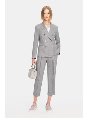 Vakko By Peserıco Grey Double-Breasted Jacket