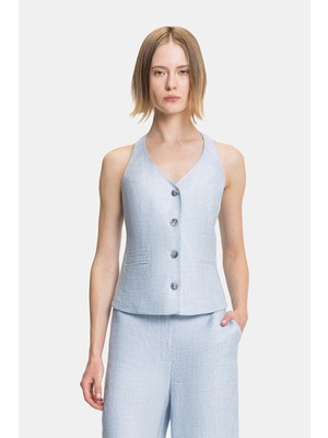 Vakko Blue Low-Cut Vest