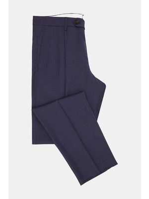 Vakko By Berwıch Navy Single-Pleat Wool Serge Trousers