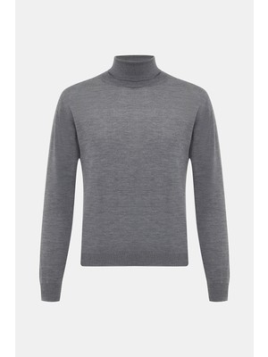 Vakko By Danıele Fıesolı Turtleneck Wool Silk Knit Sweater