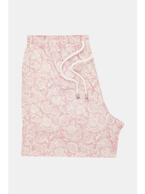 Vakko Pink Patterned Swim Shorts