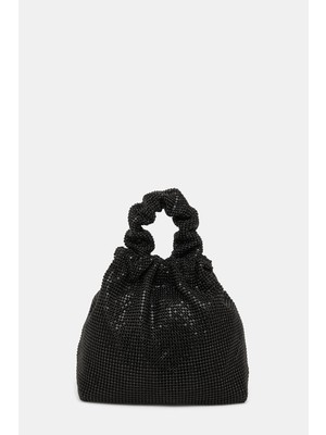Vakko Black Stone Embellished Bag