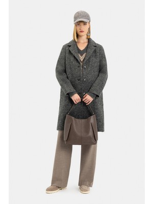 Vakko Grey Pea Coat