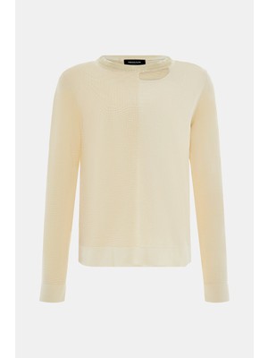 Fabiana Filippi Fabıana Fılıppı Light Yellow Crew Neck Knit Sweater