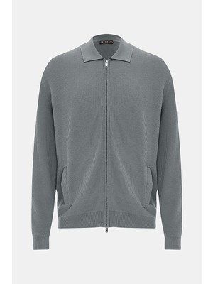 Vakko Grey Melange Knit Sweater