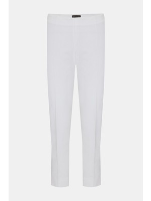 Vakko White Slim Fit Trousers
