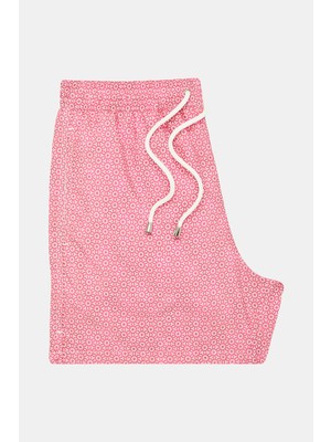 Vakko Pink Patterned Swim Shorts