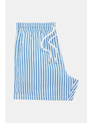 Vakko Blue Patterned Swim Shorts