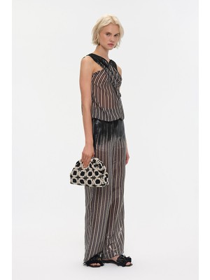 Vakko Black Striped Trousers