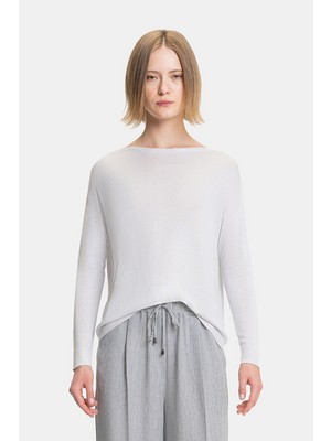 Vakko Light Grey Crew Neck Knitwear