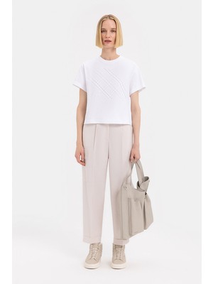 Vakko By Peserıco Powder Pink Slim-Leg Trousers