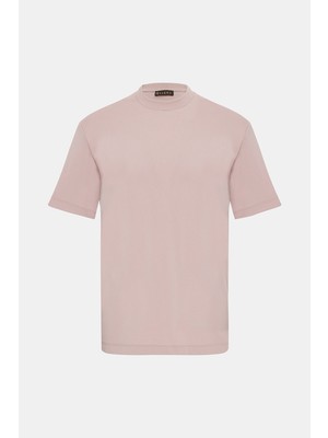 Vakko Powder Pink Crew Neck Short Sleeve T-Shirt