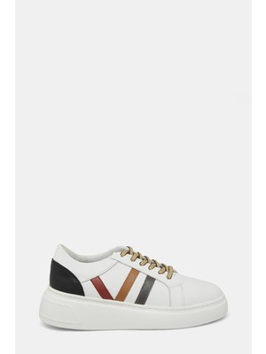 Vakko White Leather Sneakers