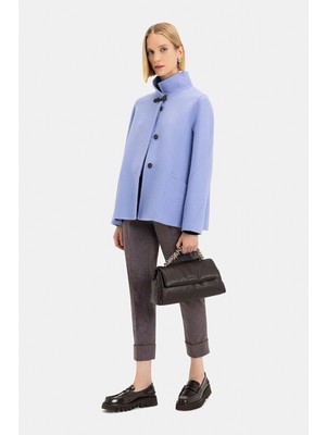 Vakko Blue Pea Coat