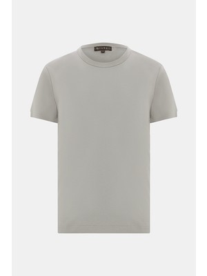 Vakko Sand Round Neck Short Sleeve T-Shirt
