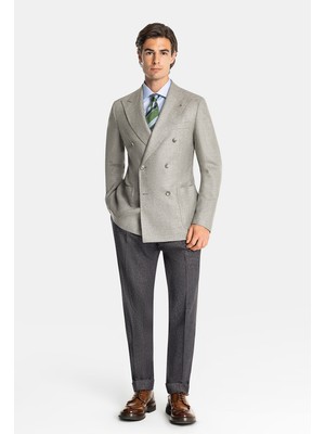 Vakko By Taglıatore Double-Breasted Half-Lined Wool Cashmere Jacket