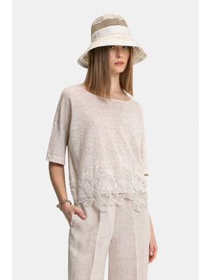 Vakko Beige Lace Knitwear