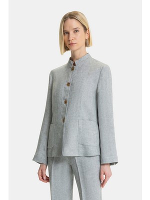 Vakko Green Linen Jacket