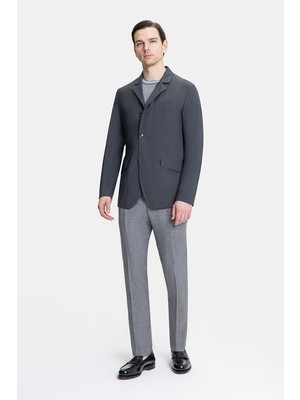Vakko By Montecore Grey Wool/silk Jacket