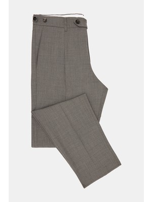 Vakko By Berwıch Grey Single Pleat Trousers