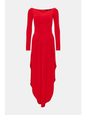 Bevza Red Midi Dress
