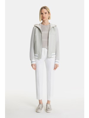 Vakko By Peserıco White Narrow-Leg Trousers