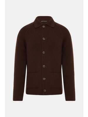 Vakko Dark Brown Knit Sweater