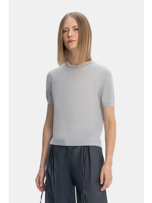 Vakko Grey Knit Sweater