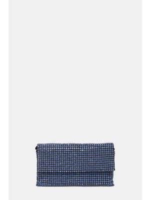 Vakko Navy Stone Embellished Bag