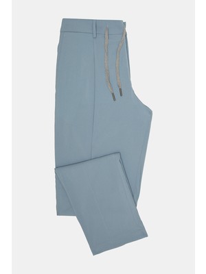 Vakko By Berwıch Blue Single-Pleat Trousers