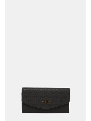 Vakko Black Monogram Wallet