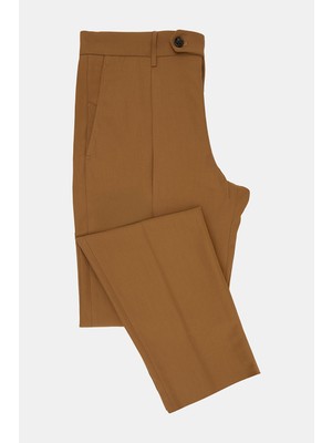 Vakko By Berwıch Tan Single-Pleat Trousers