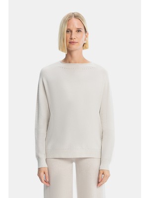 Vakko Beige Crew Neck Knitwear