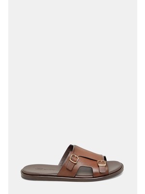 Santoni Santonı Brown Leather Slippers