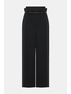 Bevza Black Wool Trousers
