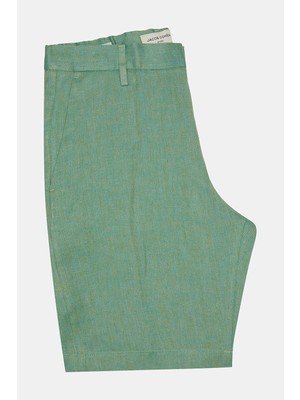 Jacob Cohen Light Green Linen Bermuda Shorts