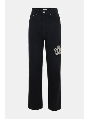 Area Black Straight-Leg Jeans