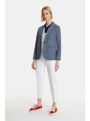 Vakko By Peserıco White Narrow-Leg Trousers