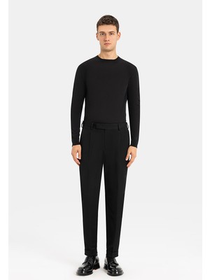Vakko By PT01 Black Trousers