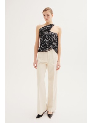 Phılosophy Slim Fit Cream Straight Leg Trousers
