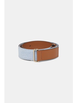 Vakko By Lorena Antonıazzı Blue-Tan Leather Belt