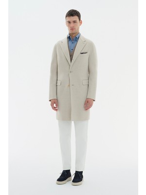 Vakko Beige Wool/cashmere Coat