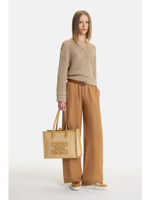 Fabiana Filippi Fabıana Fılıppı Tan Wide-Leg Trousers