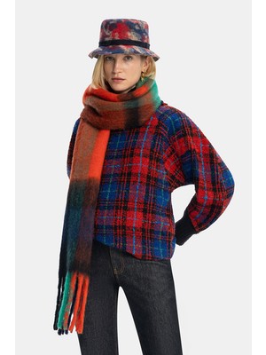 Vakko Red-Saxe Blue Plaid Knitwear