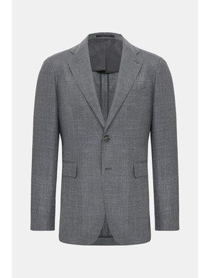 Vakko By Taglıatore Grey 2-Button Half-Lined Jacket