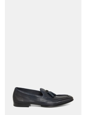 Doucal's Doucal’s Navy Tasselled Leather Loafers